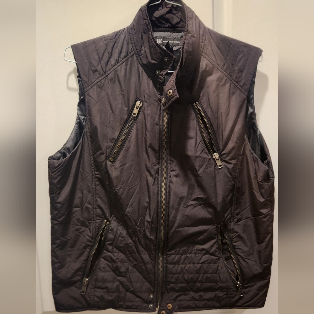 INC International Concepts Men's Dark Black  Vest SIZE L.